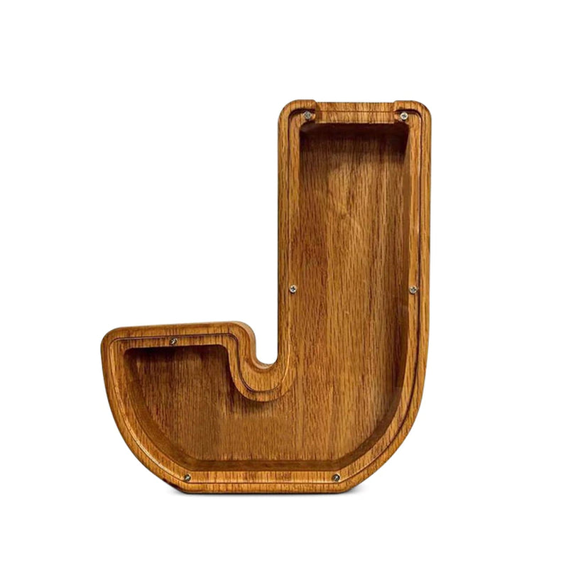 Twenty-Six English Alphabet Moneybox Coin Money Piggy Bank Wooden Letter Saving Box Desktop Ornament Home Decor Crafts for Kids