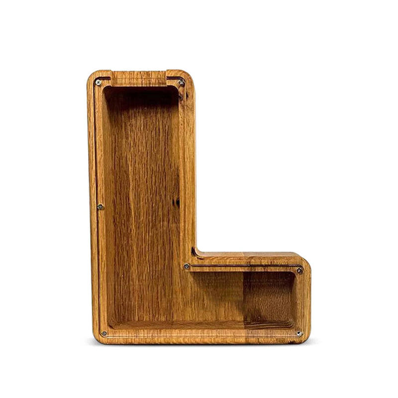 Twenty-Six English Alphabet Moneybox Coin Money Piggy Bank Wooden Letter Saving Box Desktop Ornament Home Decor Crafts for Kids