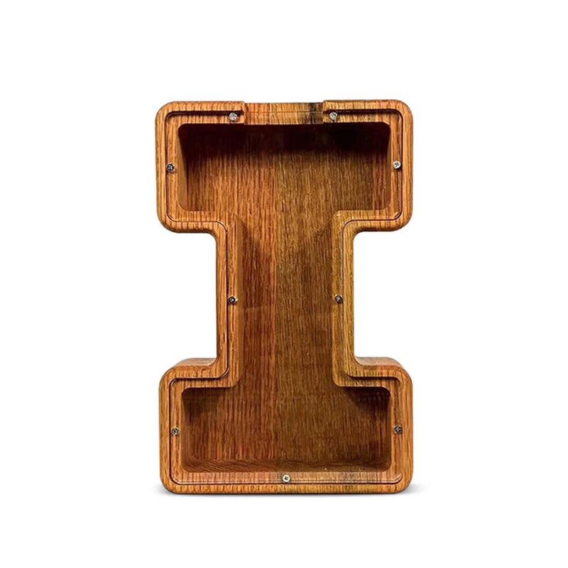 Twenty-Six English Alphabet Moneybox Coin Money Piggy Bank Wooden Letter Saving Box Desktop Ornament Home Decor Crafts for Kids
