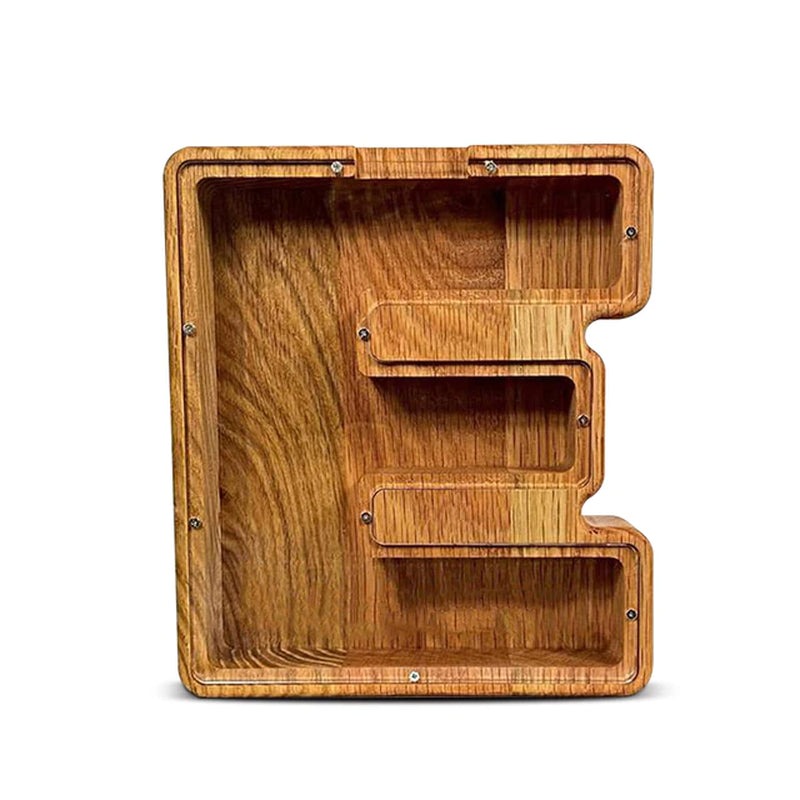 Twenty-Six English Alphabet Moneybox Coin Money Piggy Bank Wooden Letter Saving Box Desktop Ornament Home Decor Crafts for Kids