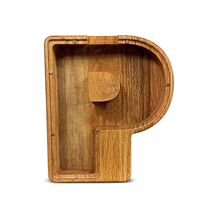 Twenty-Six English Alphabet Moneybox Coin Money Piggy Bank Wooden Letter Saving Box Desktop Ornament Home Decor Crafts for Kids