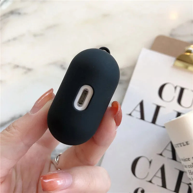 Cute Floral Gold Initial Alphabet Letter Airpods Case for Airpod 2 Cases Silicone Wireless Charging Earphone Cover Matte Black